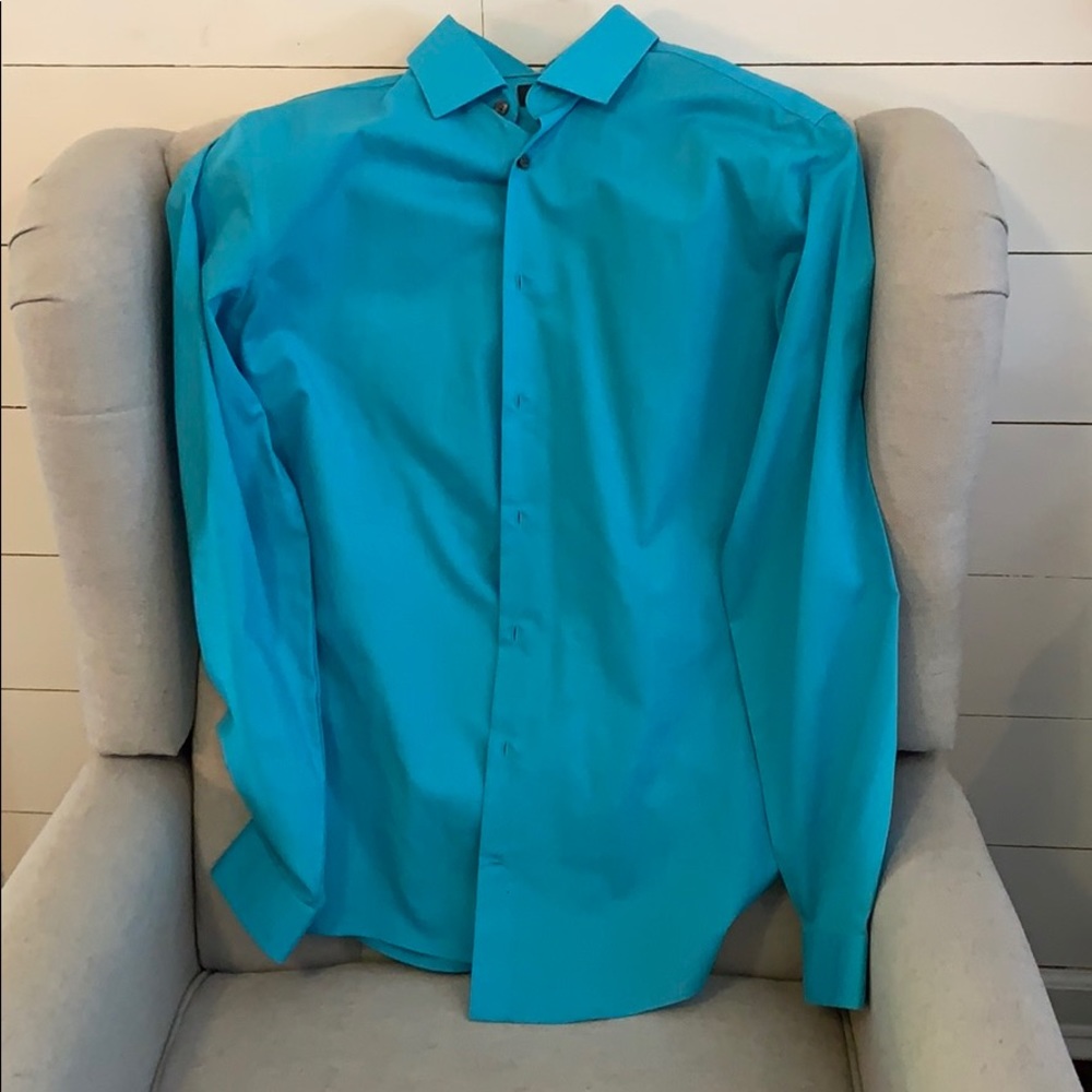 Men’s LS J F Ferrar teal shirt